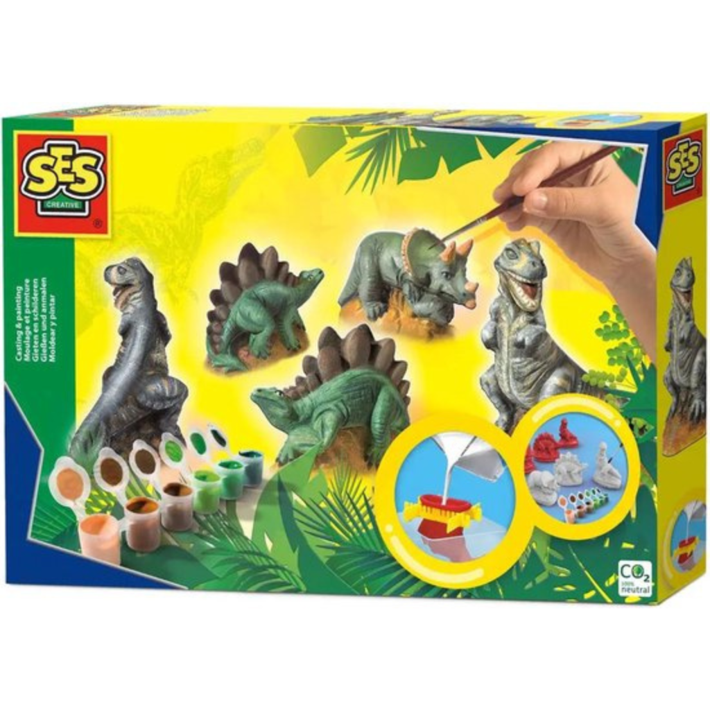Dinosaurus schilderen en knutselen cadeau voor jongen van 5 jaar.