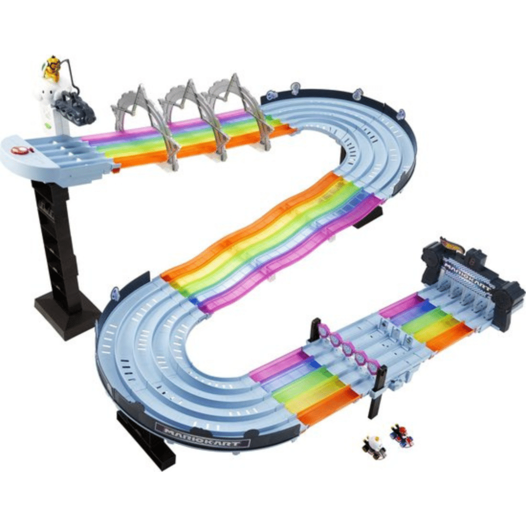 Mario kart regenboog racebaan met accessoires.